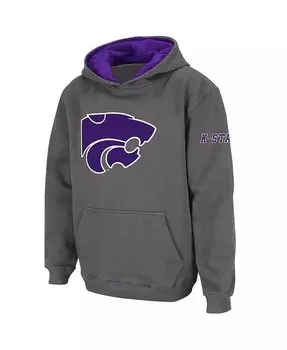 Толстовка с капюшоном Big Boys Kansas State Wildcats с большим логотипом Stadium Athletic, серый