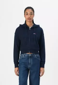 Толстовка с капюшоном BOXY CROP HOODIE - Zip-up sweatshirt Tommy Jeans, темно-синий