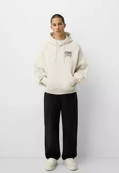 Толстовка с капюшоном BOXY FIT Bershka, бежевый