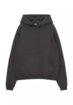 Толстовка с капюшоном BOXY PULL&BEAR, темно-серый