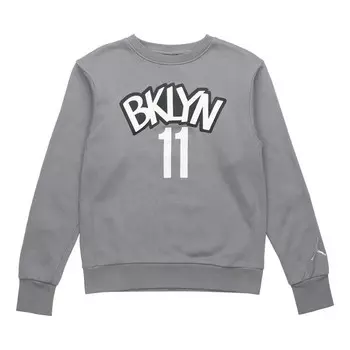 Толстовка с капюшоном brooklyn nets с круглым вырезом Air Jordan, серый
