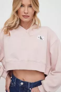 Толстовка с капюшоном Calvin Klein Jeans, розовый