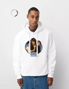 Толстовка с капюшоном camp rock Bershka, белый