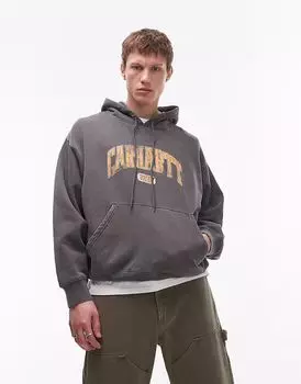 Толстовка с капюшоном Carhartt WIP Library Graphic, цвет: черный с потертостями
