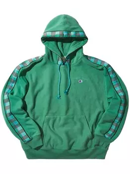 Толстовка с капюшоном Champion с полосатой отделкой, зеленый