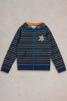 Толстовка с капюшоном Charlie stripe из 100% органического хлопка White Stuff, синий