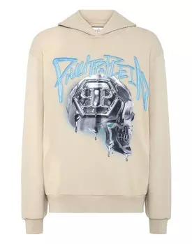 Толстовка с капюшоном Череп Philipp Plein, бежевый
