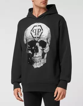 Толстовка с капюшоном Череп с кристаллами Philipp Plein, цвет Black / White