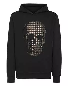 Толстовка с капюшоном Череп со стразами PHILIPP PLEIN, черный