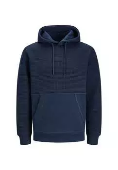 Толстовка с капюшоном черного цвета с рисунком Jack & Jones, синий