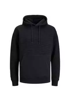 Толстовка с капюшоном черного цвета с рисунком Jack & Jones, черный