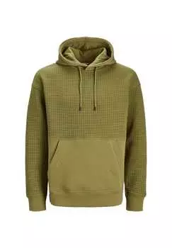 Толстовка с капюшоном черного цвета с рисунком Jack & Jones, зеленый
