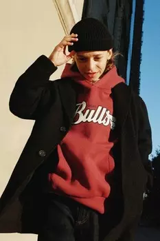 Толстовка с капюшоном chicago bulls nba ZARA, красный