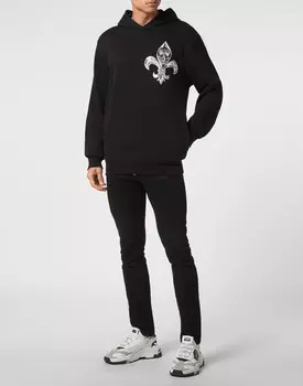 Толстовка с капюшоном Chrome Philipp Plein, цвет Black/Silver