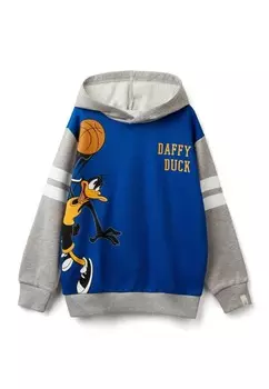 Толстовка с капюшоном COLOR BLOCK LOONEY TUNES United Colors of Benetton, синий