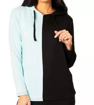 Толстовка с капюшоном Color Block в черном/дымчатом цвете french kyss