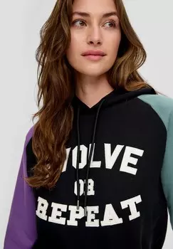 Толстовка с капюшоном COLOUR-BLOCK QS, черный