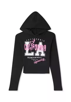 Толстовка с капюшоном CROP CON COLLEGE Terranova, черный