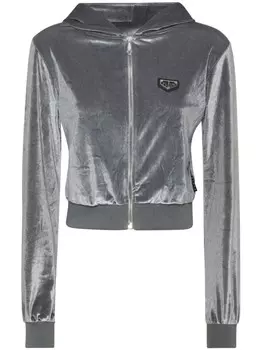 Толстовка с капюшоном Crystal Signature Philipp Plein, серый