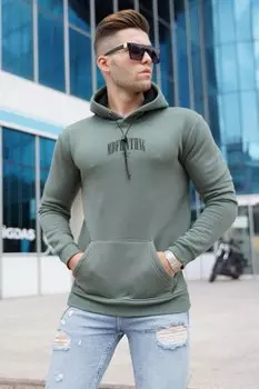 Толстовка с капюшоном цвета хаки 5331 MADMEXT