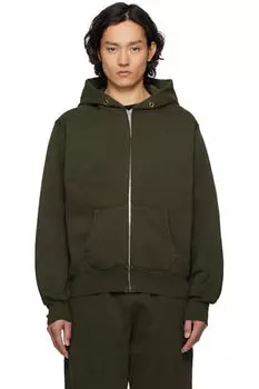 Толстовка с капюшоном цвета хаки с застежкой-молнией Les Tien
