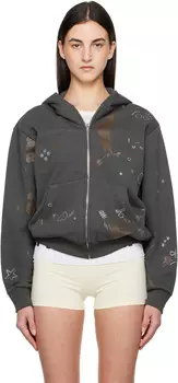 Толстовка с капюшоном цвета серой грязи со стразами Praying, коричневый