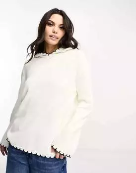 Толстовка с капюшоном цвета слоновой кости ASOS