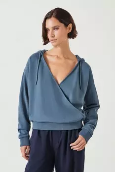 Толстовка с капюшоном Daisy Wrap из 100% хлопка Hush, синий