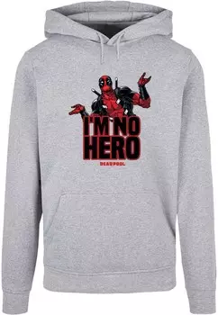 Толстовка с капюшоном DEADPOOL I AM NO HERO ABSOLUTE CULT, светло-серый