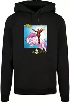 Толстовка с капюшоном DEADPOOL UNICORN BATTLE ABSOLUTE CULT, черный