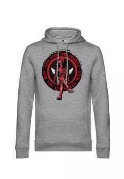 Толстовка с капюшоном DEADPOOL WOLVERINE AIM FOR THE MIDDLE Marvel, цвет Mottled Light Grey