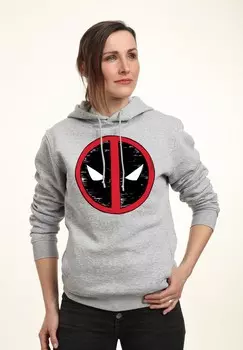 Толстовка с капюшоном DEADPOOL WOLVERINE SKETCH LOGO Marvel, цвет Mottled Light Grey