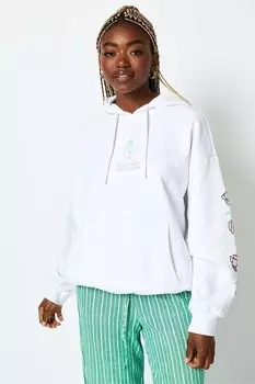 Толстовка с капюшоном Disney Jack and Sally цвета экрю Skinnydip, белый