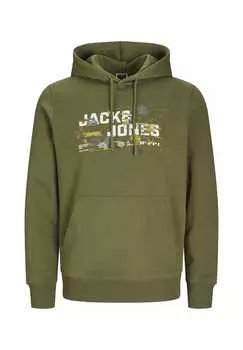 Толстовка с капюшоном для активного отдыха Jack & Jones, зеленый
