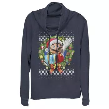 Толстовка с капюшоном для детей Nintendo Super Mario 3D Christmas Wreath Gift Licensed Character