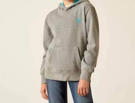 Толстовка с капюшоном для девочек цвета «меланжевый серый» ARIAT