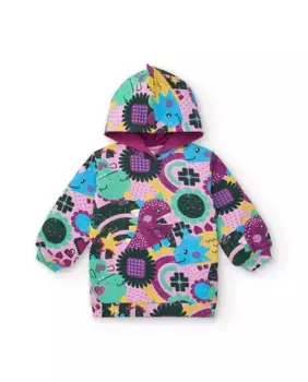 Толстовка с капюшоном для девочки с разноцветным принтом динозавров Tuc tuc