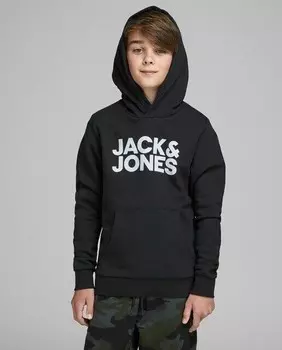 Толстовка с капюшоном для мальчика Jack & Jones, черный