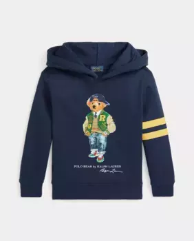 Толстовка с капюшоном для мальчика с мишкой Поло Polo Ralph Lauren, темно-синий