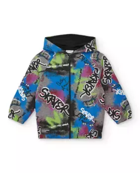 Толстовка с капюшоном для мальчика с разноцветным принтом с фигуристами Tuc tuc