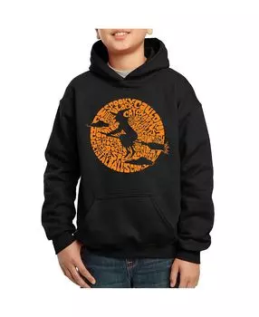 Толстовка с капюшоном для мальчика с рисунком Word Art - Spooky Witch LA Pop Art