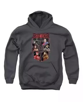 Толстовка с капюшоном для мальчиков «Молодежная лига шести» Justice League, серый