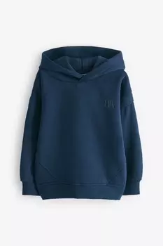 Толстовка с капюшоном для мальчиков, обычного покроя, темно синего цвета River Island, синий