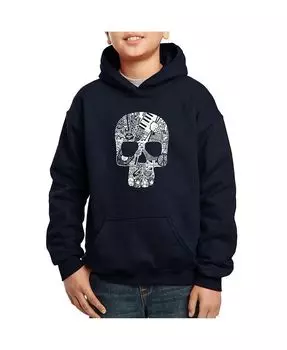 Толстовка с капюшоном для мальчиков с принтом Word Art LA Pop Art, синий