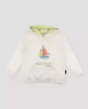 Толстовка с капюшоном для мальчиков с принтом парусника Foque, цвет Crudo