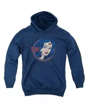 Толстовка с капюшоном для мальчиков Youth Wonder Woman75 Starburst Portrait Pull Over Hoodie / Толстовка с капюшоном DC Comics, синий