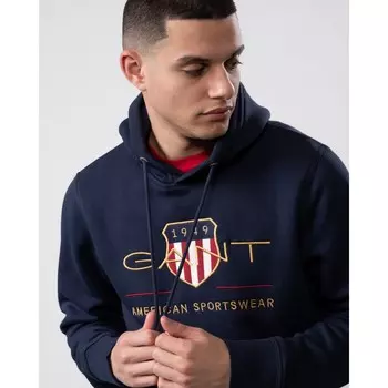 Толстовка с капюшоном для мужчин в синем цвете Gant, синий