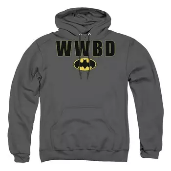 Толстовка с капюшоном для взрослых с логотипом Batman Wonder Womanbd Licensed Character, цвет Charcoal