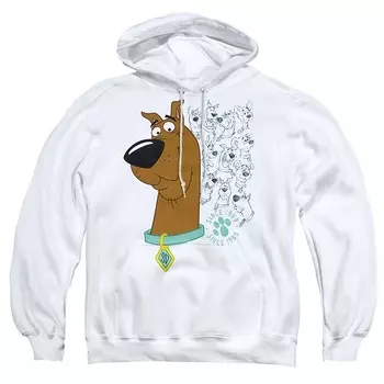 Толстовка с капюшоном для взрослых Scooby Doo Evolution Of Scooby Doo Licensed Character, белый