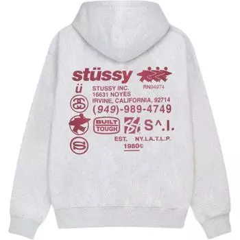 Толстовка с капюшоном Dna Zip Stussy, Marine Blue